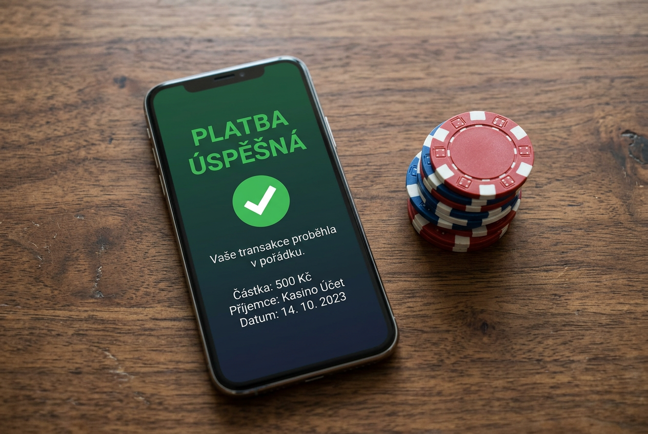 Detailní záběr na chytrý telefon zobrazující potvrzení platby a balíček herních žetonů