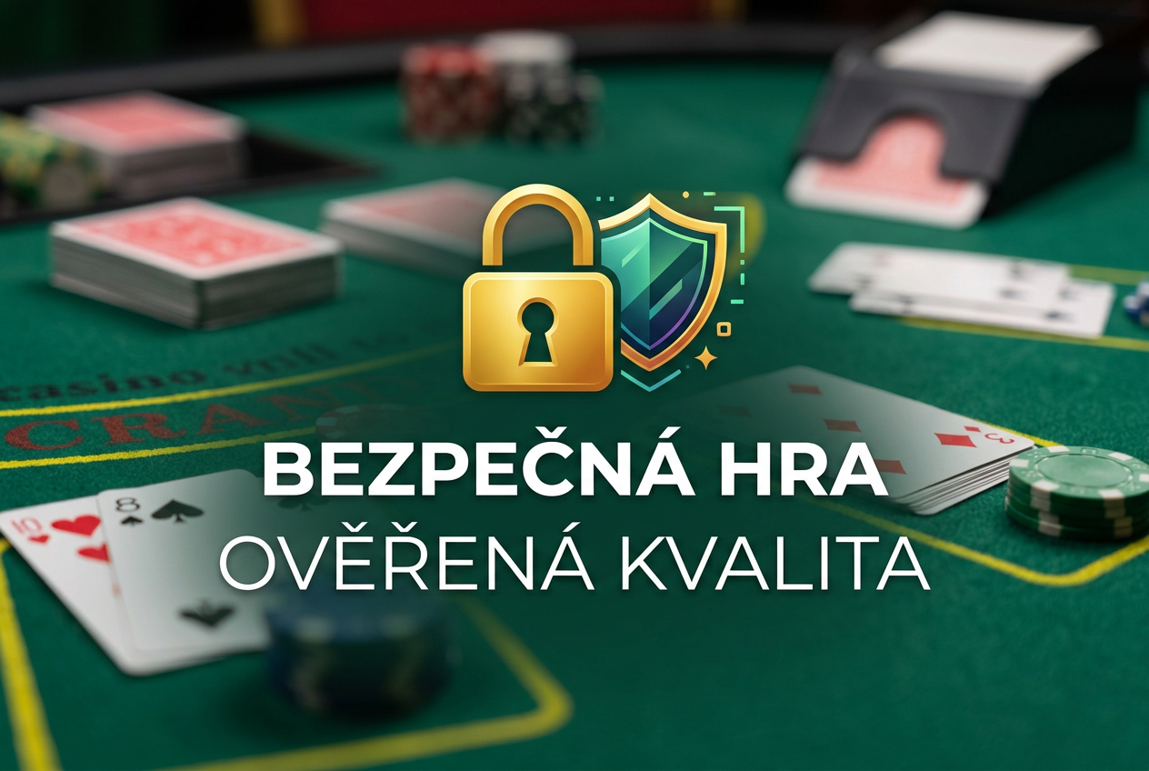 Zblízka pohled na detailní infografiku s prvky zabezpečení jako je visací zámek a štít na pozadí kasinového stolu